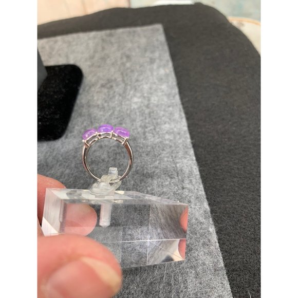 Purple Stones Ring (Size 6) and Post Earrings - Picture 9 of 10